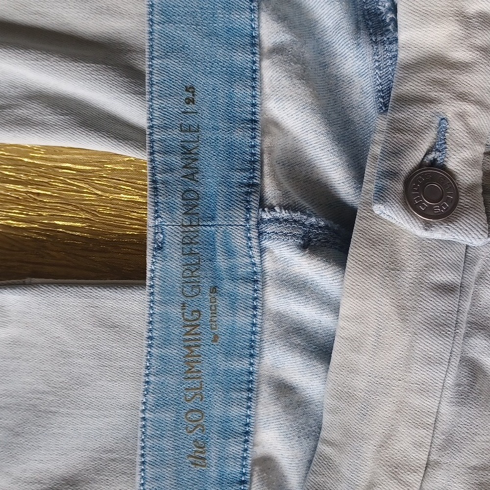 Chico’s Distresses Patchwork Girlfriend Ankle Jea… - image 5